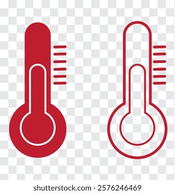 Temperature scale icon symbol. Weather sign. Thermometer with sun and snowflake icon. Hot and cold air temperature symbol in line and flat colorful style for apps and websites, vector illustration. 