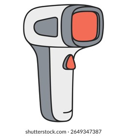 temperature scanner electronic device health care flat color vector illustration template design