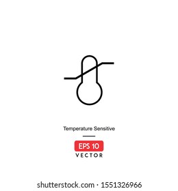 Temperature Sensitive Icon. Ecommerce Isolated On White Background. With Line Style. Delivery Icon. EPS10 - Vector