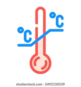 temperature sensitive product label warning color icon vector. temperature sensitive product label warning sign. isolated symbol illustration