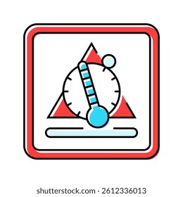 temperature sensitive product label warning color icon vector. temperature sensitive product label warning sign. isolated symbol illustration