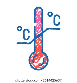 temperature sensitive product label warning doodle icon sketch vector. temperature sensitive product label warning sign. isolated symbol illustration