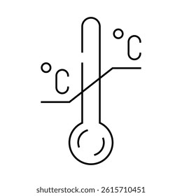 temperature sensitive product label warning line icon vector. temperature sensitive product label warning sign. isolated contour symbol black illustration