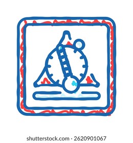 temperature sensitive product label warning doodle icon sketch vector. temperature sensitive product label warning sign. isolated symbol illustration