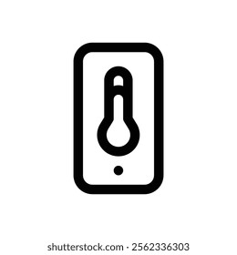 Temperature sensor. Editable stroke vector icon.