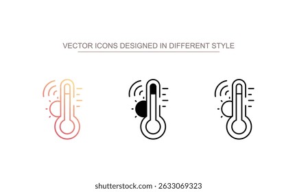 Diseño de icono de sensor de temperatura con fondo blanco