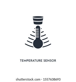 temperature sensor icon. simple element illustration. isolated trendy filled temperature sensor icon on white background. can be used for web, mobile, ui.
