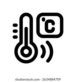 ícone da linha do sensor de temperatura. Ícone de vetor limpo e minimalista para sites, aplicativos móveis, apresentações e logotipos. Totalmente dimensionável e personalizável para qualquer projeto.