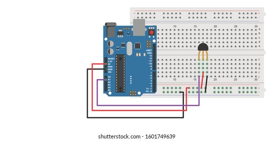 temperature sensor or lm35 arduino interfacing  top view illustration 