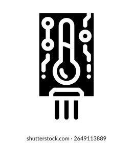 temperature sensor module glyph icon vector. temperature sensor module sign. isolated symbol illustration
