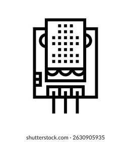 sensor de temperatura módulo linha ícone vetor. sensor de temperatura módulo sinal. isolado contorno símbolo ilustração preta