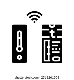 temperature sensor wearable glyph icon vector. temperature sensor wearable sign. isolated symbol illustration