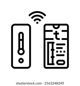 temperature sensor wearable line icon vector. temperature sensor wearable sign. isolated contour symbol black illustration