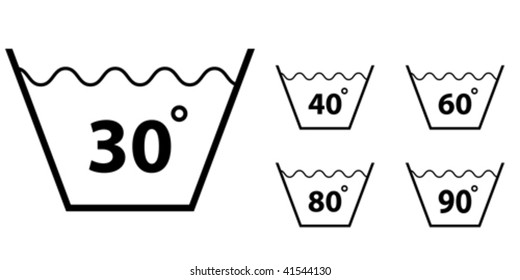 temperature sign for washing vector illustration