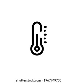 Temperature, simple icon. Black linear icon with editable stroke on white background