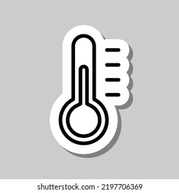 Temperature simple icon vector. Flat design. Sticker with shadow on gray background.ai