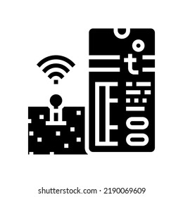 temperature soil control smart farm glyph icon vector. temperature soil control smart farm sign. isolated symbol illustration