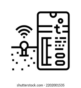 Temperaturbodenkontrolle intelligente Linie Symbol Vektorgrafik der Farm. Temperaturbodenkontrolle, intelligentes Bauernzeichen. isoliertes Kontursymbol