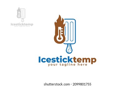 Diseño del logotipo del hielo de la barra de temperatura. vector