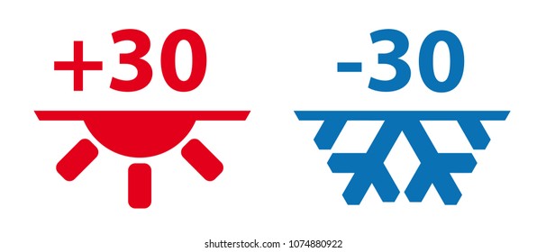 Temperature Summer Winter Icons - Vector Illustration - Isolated On White Background