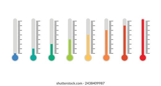 Temperature symbol set. Temperature measurement. Thermometer icon vector Illustration