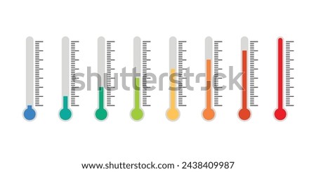 Temperature symbol set. Temperature measurement. Thermometer icon vector Illustration Stock foto © 