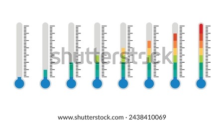 Temperature symbol set. Temperature measurement. Thermometer icon vector Illustration