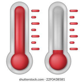 Juego de símbolos de temperatura . Termómetro que muestra la temperatura . Icono del termómetro. Ilustración vectorial. Eps 10.