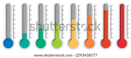 Temperature Symbol Set . Thermometer showing the temperature . Thermometer icon. Vector illustration. Eps 10.