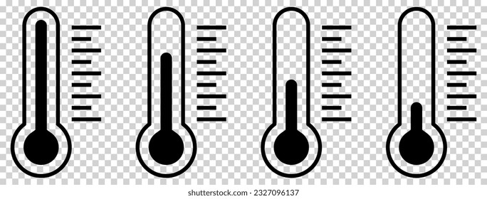 Temperature symbol set. Vector illustration isolated on transparent background