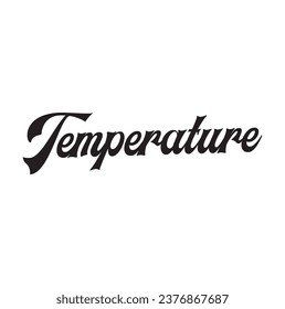 temperature text on white background.
