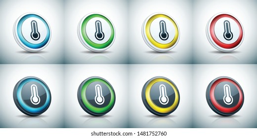 Temperature thermometer color buttons illustration