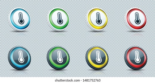 Temperature thermometer color buttons illustration