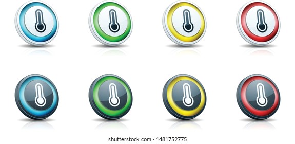 Temperature thermometer color buttons illustration