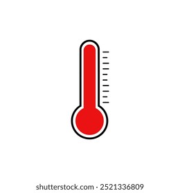 Ícone do termômetro de temperatura.  Temperatura do vetor plana   ícone meteorológico.