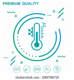 Ilustración del icono del termómetro de temperatura - diseño moderno