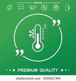 Temperaturthermometer Symbol einzeln Symbol. Mit Anführungszeichen