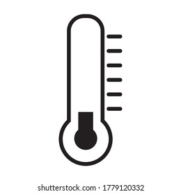 Temperaturthermometer-Symbol auf weißem Hintergrund, Linienstil, Vektorgrafik
