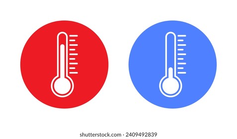 Temperatura, vector de icono del termómetro en el fondo del círculo