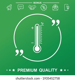 Temperature thermometer line. With quote symbol