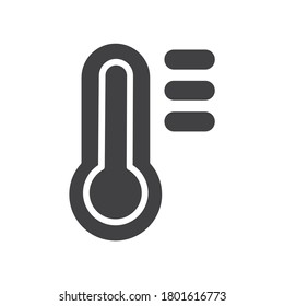 Temperature Thermometer Medical Black and White Line Icon Vector