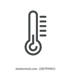 Temperature and thermometer related icon outline and linear vector.