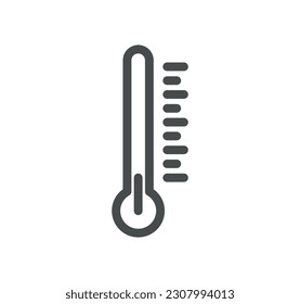Temperature and thermometer related icon outline and linear vector.