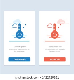 Temperature, Thermometer, Weather, Spring  Blue and Red Download and Buy Now web Widget Card Template