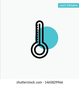Temperature, Thermometer, Weather turquoise highlight circle point Vector icon. Vector Icon Template background