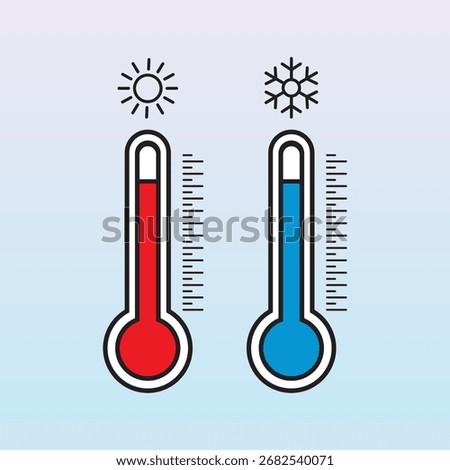 Temperature Thermometers Hot and Cold Weather Comparison 