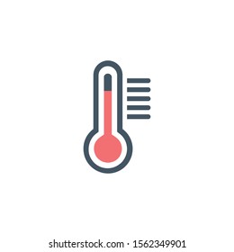 Temperature thermometr icon. Stock Vector illustration isolated on white background.