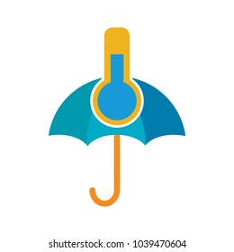 Temperature Umbrella Logo Icon Design