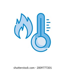temperature vector blue icon style illustration. EPS 10 File symbol