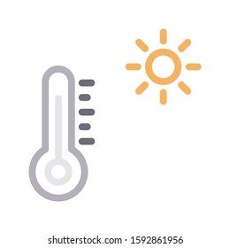 temperature vector color line icon 